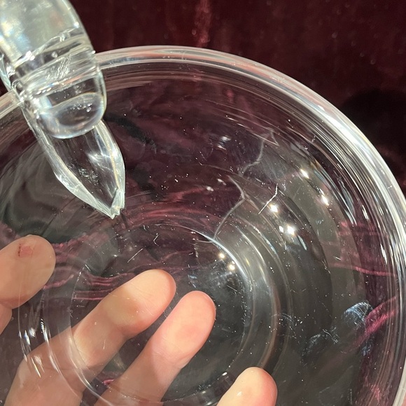 Vintage Crystal 6.6 Inch Heavy Bowl with Snail Handle Candy Olives Nuts - Picture 7 of 9